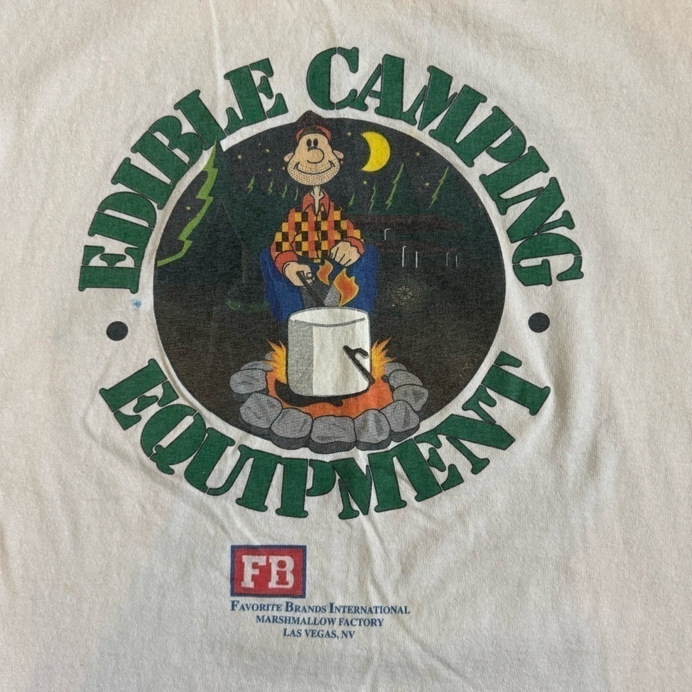 SOLD // Vintage Marshmallow camping t shirt
, 90s gildan heavy tagged men’s L - Picture 2 of 4